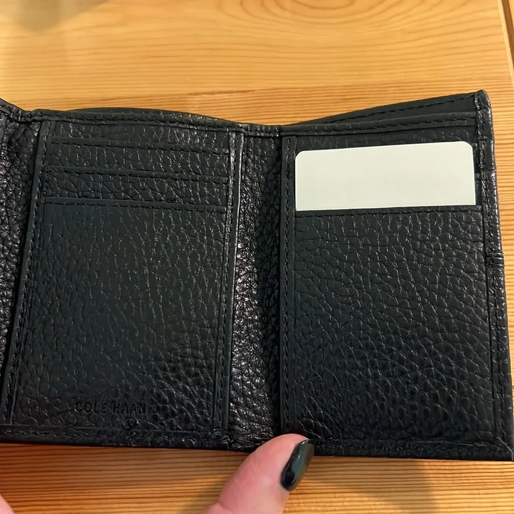 NWT Cole Haan Black Trifold Wallet